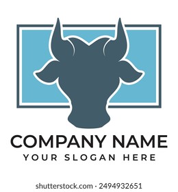 Diseño de ilustración de Vector de Plantilla de logotipo de vaca