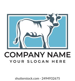 Cow Logo Template vector icon illustration design