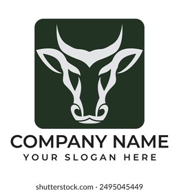 Diseño de ilustración de Vector de Plantilla de logotipo de vaca