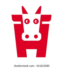 cow logo vector.