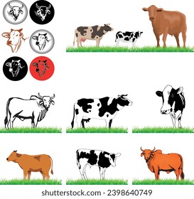 Cow Logo Vector Design Art