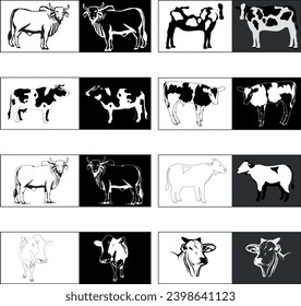 Cow Logo Vector Design Art