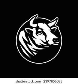 ilustración del icono vectorial del logotipo de vaca. hecho a mano