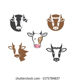 cow logo vector illustration templat design