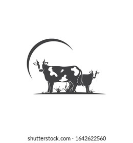 cow logo vector illustration templat design