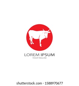 Cow logo vector illustration template
