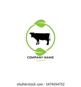 cow logo vector in isolated white background