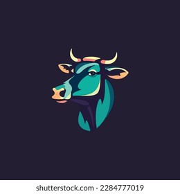 cow logo vector, modern minimalist logo