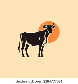 cow logo vector, modern minimalist logo