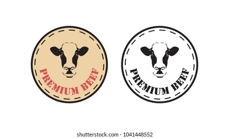 Cow logo vector. Premium beef logo vector.