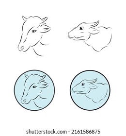 cow logo vector simple design illustration icon