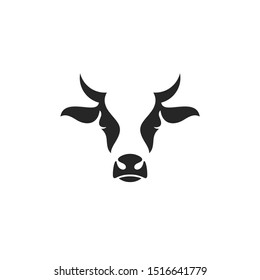 Cow logo vintage style. Isolated cow head on white background. Farm animal sign