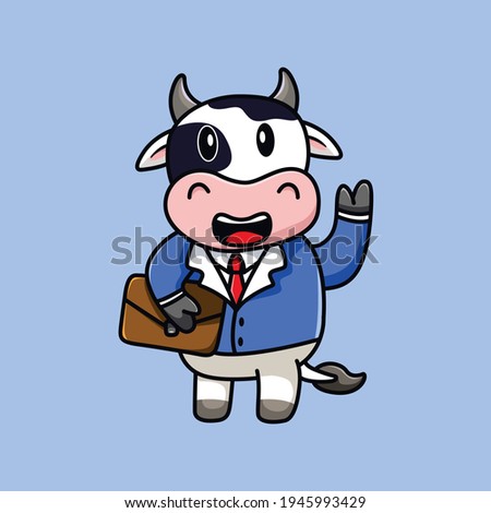 Cow looking a job design character