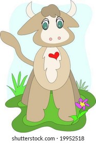 Cow with Loving Heart