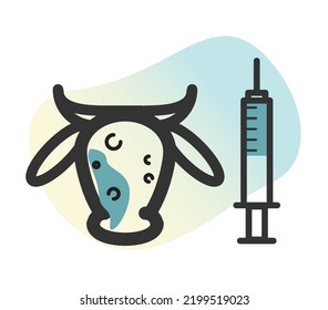 Kuh - Lumpy Skin Disease - Vaccination Icon Stock Illustration als EPS10 Datei