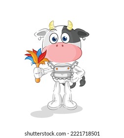 the cow maid mascot. cartoon vector