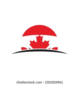 Cow and Maple Logo. Canada Symbol. Vector Icon.