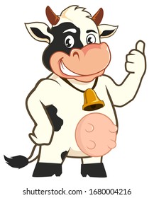 Cow mascot cartoon in vector