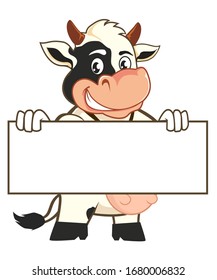 Cow mascot cartoon in vector