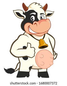 Caricatura de mascota de vaca en vector