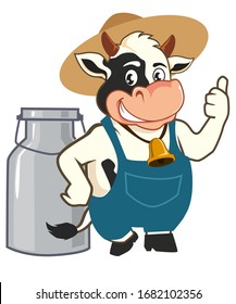 Caricatura de mascota de vaca en vector
