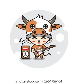 Cow mascot cute characters activity illustration