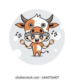Cow mascot cute characters activity illustration