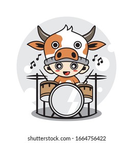 Cow mascot cute characters activity illustration