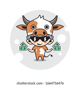 Cow mascot cute characters activity illustration