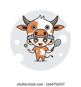 Cow mascot cute characters activity illustration