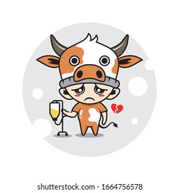 Cow mascot cute characters activity illustration