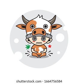 Cow mascot cute characters activity illustration