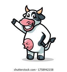 Cow Mascot Illustration Vector Design