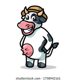 Cow mascot illustration vector design