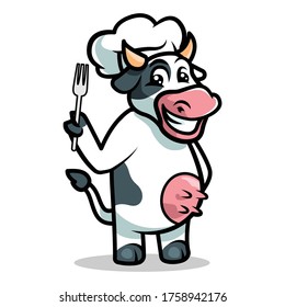 Cow mascot illustration vector design