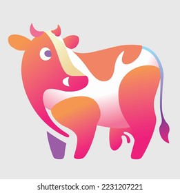 Cow Mascot Logo, Cow vector design, Animal Gradient Logo Design, Cow Minimal logo, Branding, Creative logo designs, vector illustration, Sports Cow Vector Gradient Icon, Esports Symbol - Shutterstock ID 2231207221