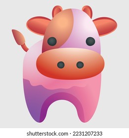 Cow Mascot Logo, Cow vector design, Animal Gradient Logo Design, Cow Minimal logo, Branding, Creative logo designs, vector illustration, Sports Cow Vector Gradient Icon, Esports Symbol