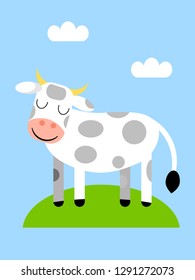 The cow in the meadow