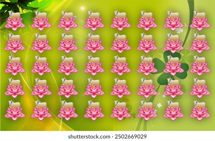 cow milak lotus wallpaper design