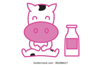 Cow and milk