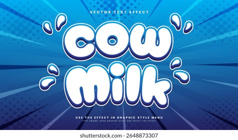 Cow Milk 3d editable text effect Template Suitable for Comic Style