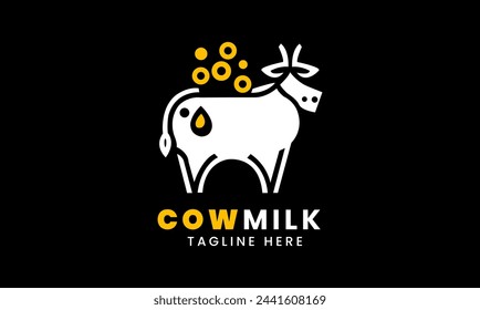 Cow milk animal farm beef minimalist modern logo icon symbol vector design template idea