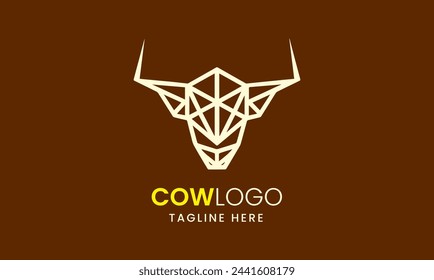 Cow milk animal farm beef minimalist modern logo icon symbol vector design template idea
