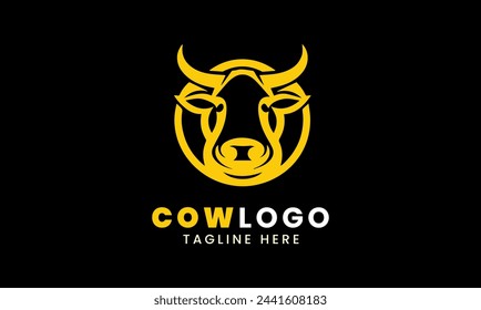 Cow milk animal farm beef minimalist modern logo icon symbol vector design template idea