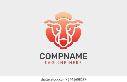 Cow milk animal farm beef minimalist modern logo icon symbol vector design template idea