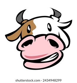 Cow Milk Cartoon Vector Drawing Illustration