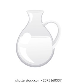 Cow milk in glass jar in flat design. Vector illustration isolated.