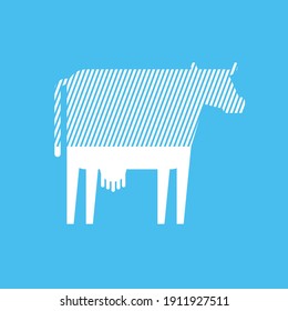 Cow With Milk Inside. vector illustration For packaging dairy products