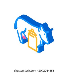 vectores de iconos isométricos de vaca y leche. signo de vaca y leche. ilustración de símbolo aislado