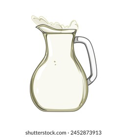 cow milk jug cartoon. liquid breakfast, fridge gallon, creamer half cow milk jug sign. isolated symbol vector illustration